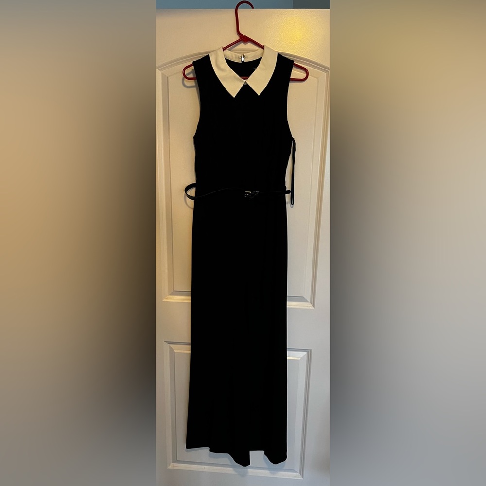 Tuxedo style Tommy Hilfiger black lace top jumpsuit.